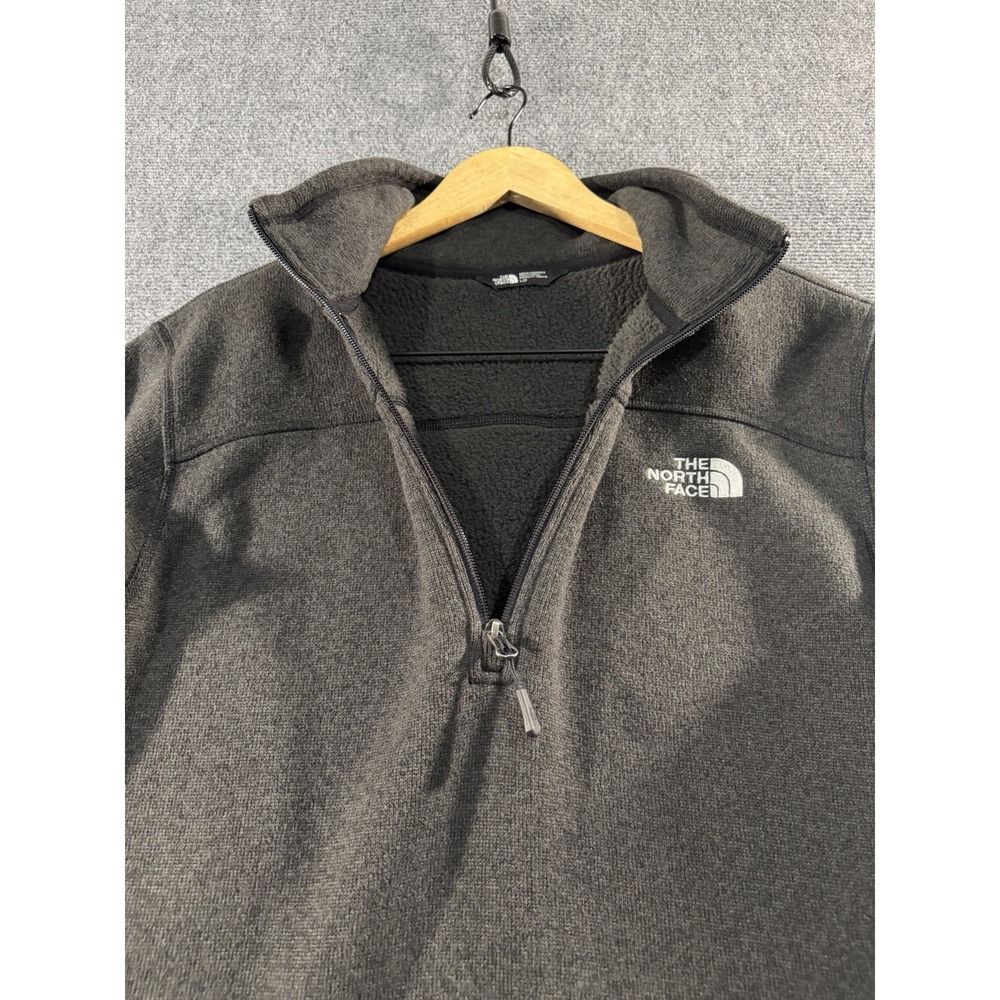 The North Face Mens 1/4 Zip Fleece Pullover Sweater Gray Large L